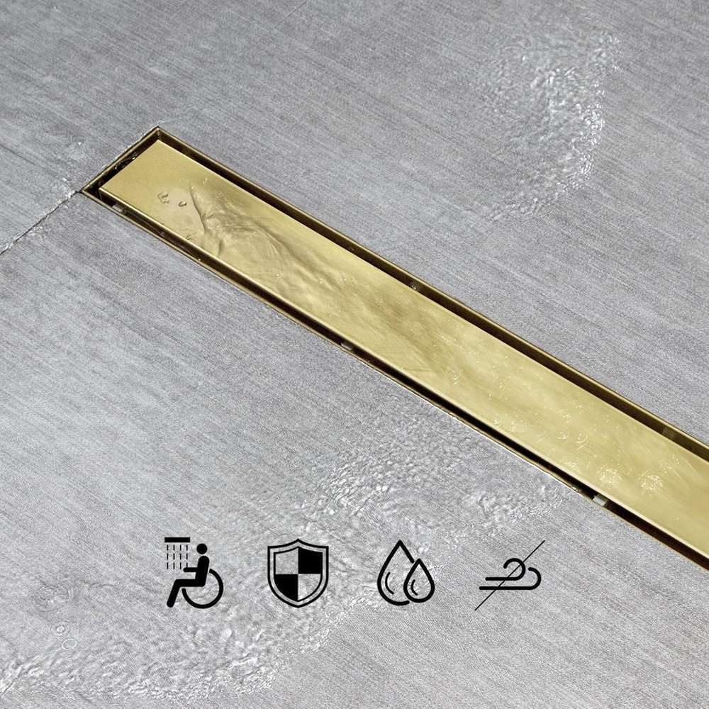 24" Linear Shower Drain Gold Shower Drain (2921)