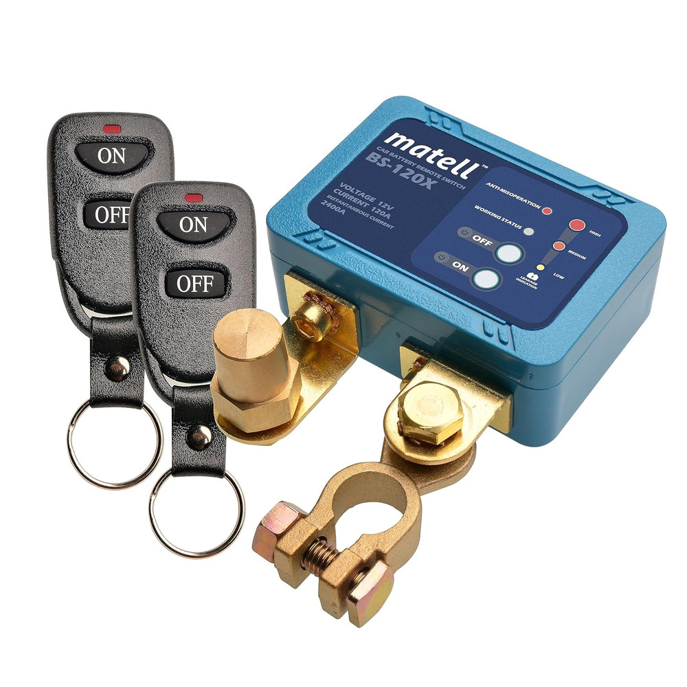 DC 12V Remote Battery Disconnect Switch Smart Voltage Control Battery Kill Switc