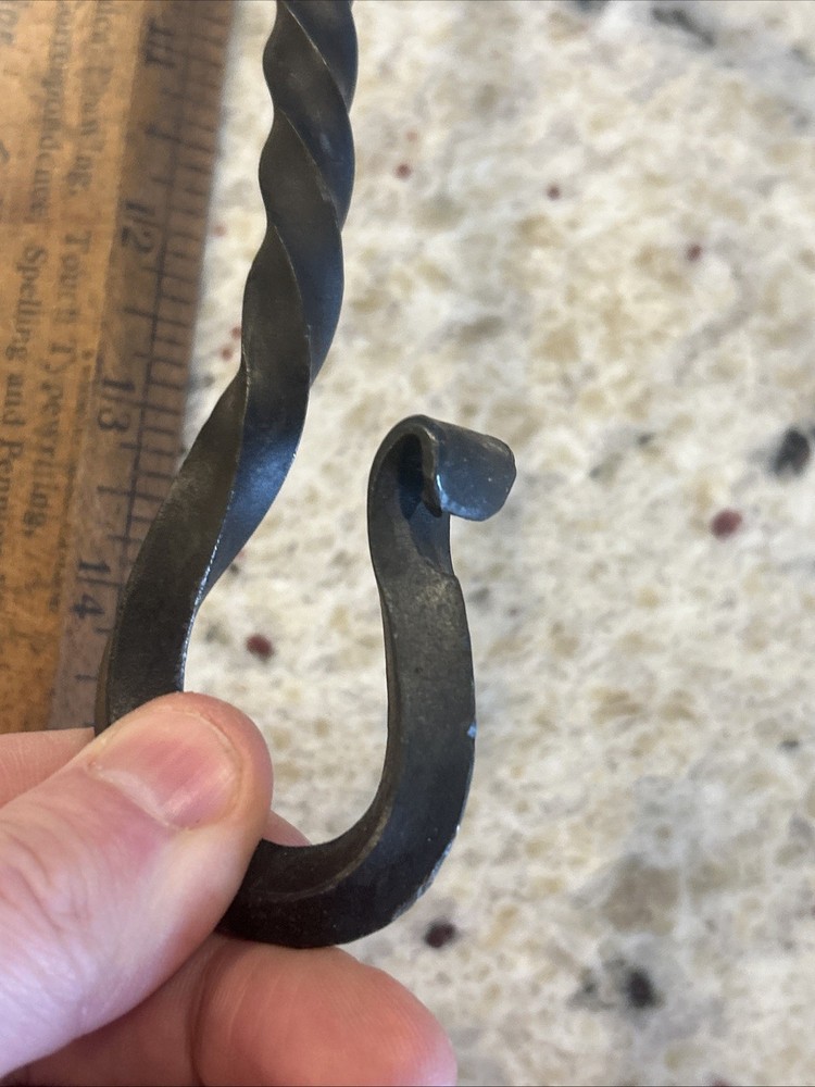 S-Hook Hanger, Twisted Wrought Iron 18.25" long