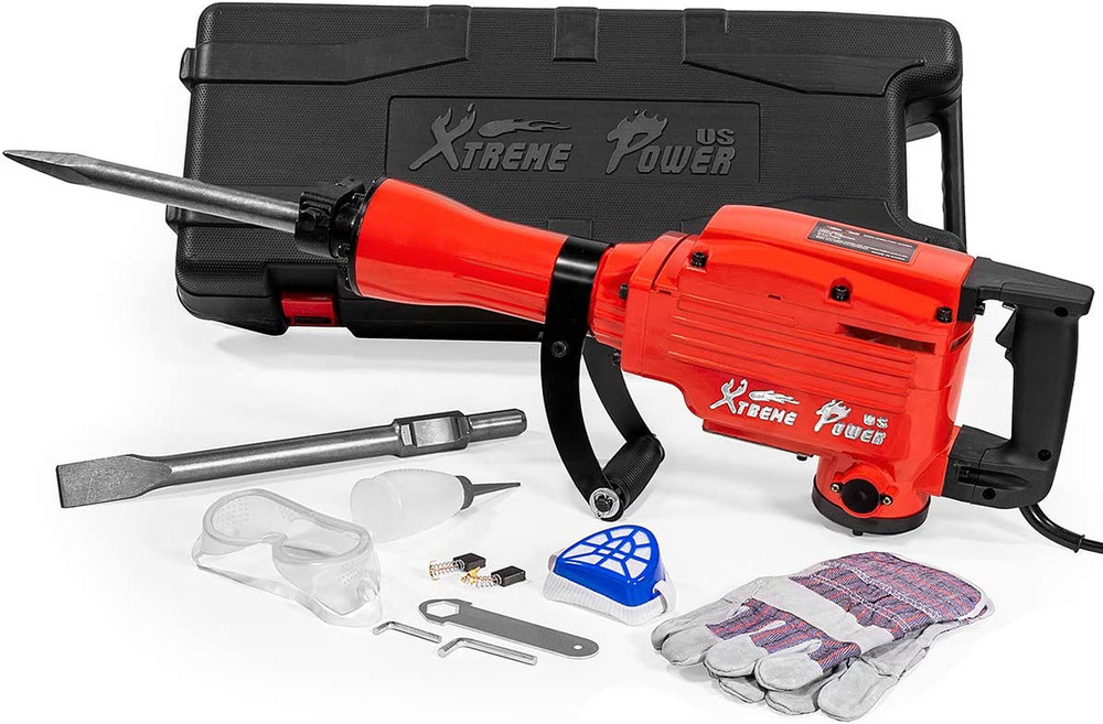 2200W Demolition Jack Hammer Flat Chisel Bull Point Chisel Bits Demo Chipping Ha