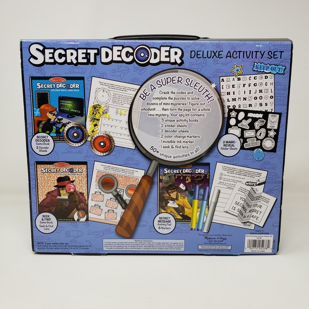 Melissa & Doug On the Go Secret Decoder Deluxe Activity Set - NEW/SEALED