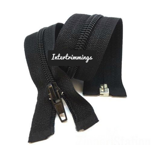 BLACK 30"/76CM NYLON ZIPPER PLASTIC TEETH, OPEN END, AUTO LOCK, X1