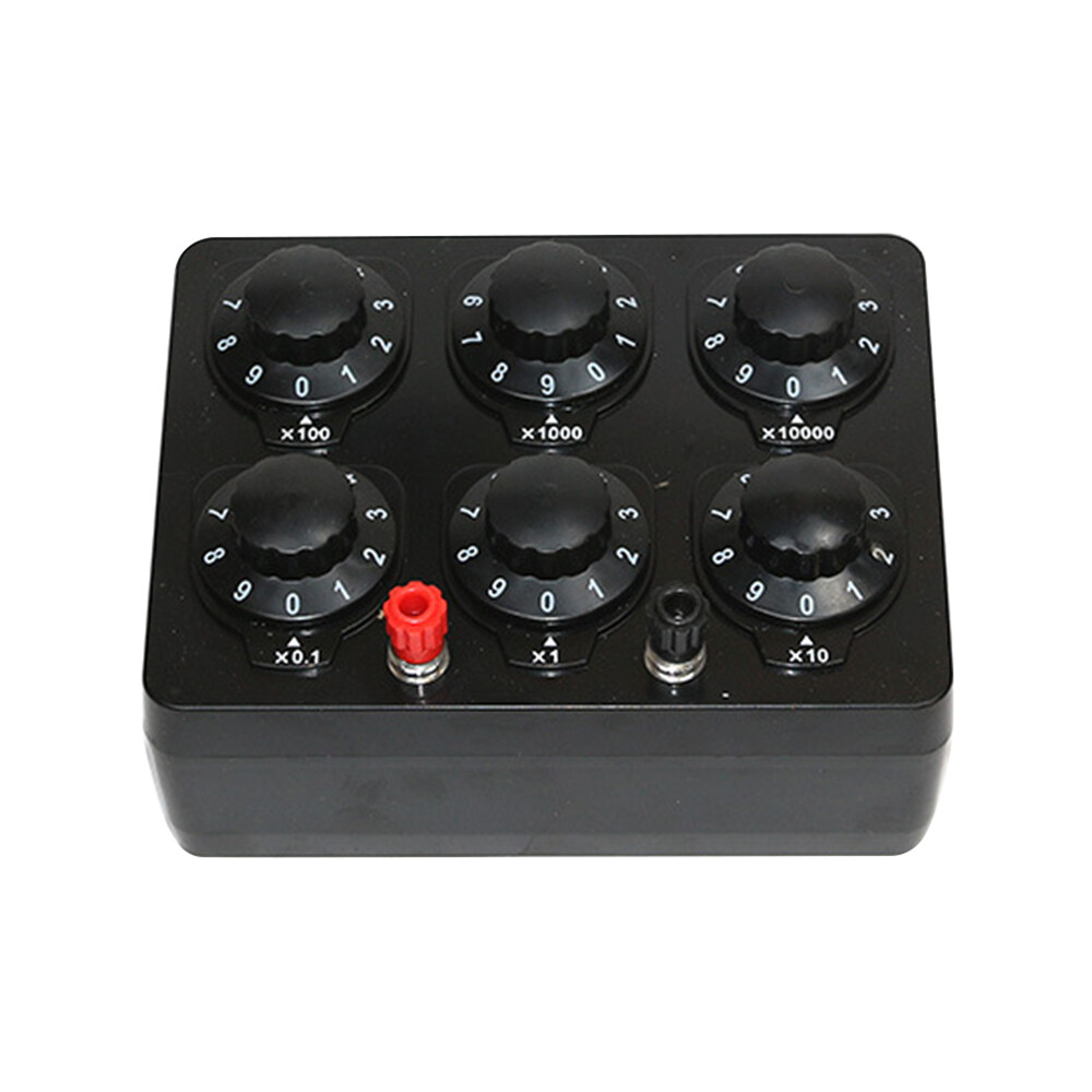 0-99999Ohm 6knobs Simple Resistance Box Resistor Electricity Teaching Instrument