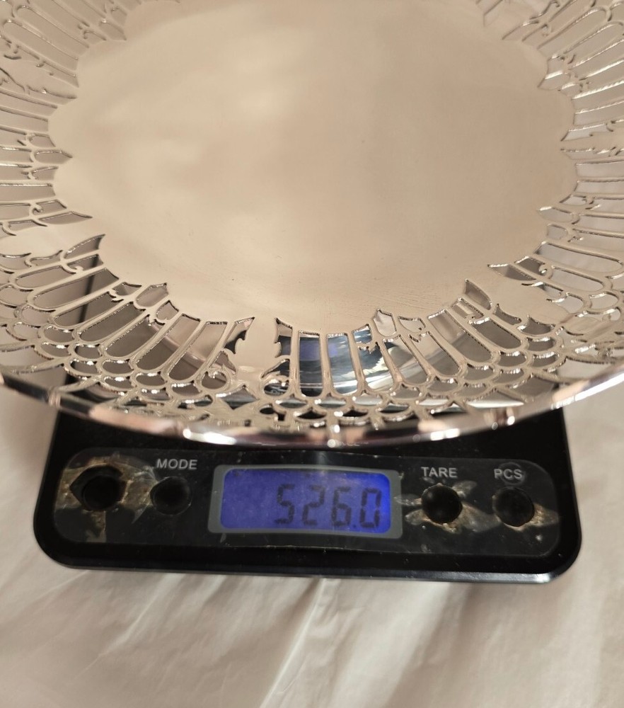 Vintage solid sterling silver Fruit bowl . Sheffield 1962 . By Viner's Ltd