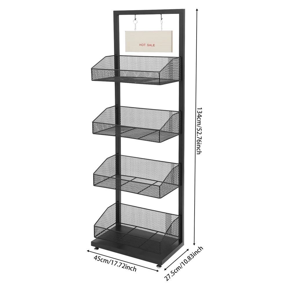 Snack Display Shelf, Retail Storage Rack, Candy Organizer Fruit Storage Basket