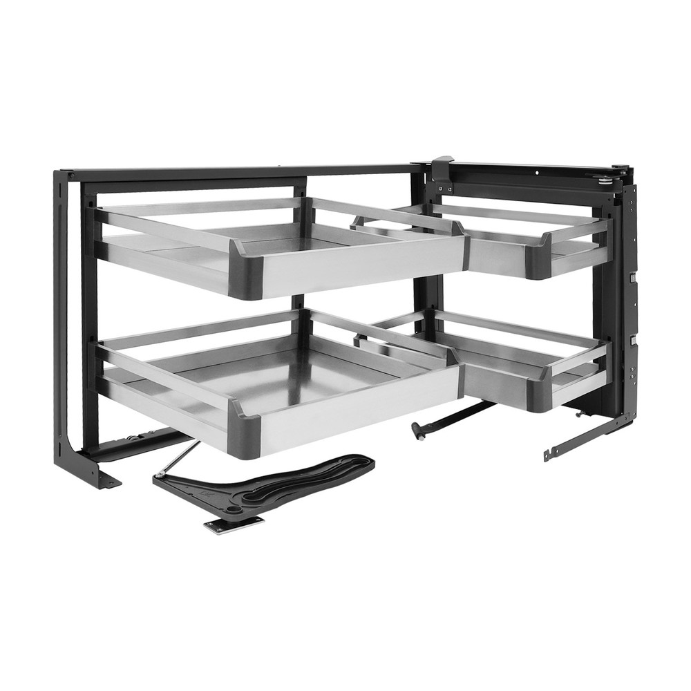 Blind Corner Cabinet Pull-Out Small Space Organizer Kitchen Swivel Storage Shelf