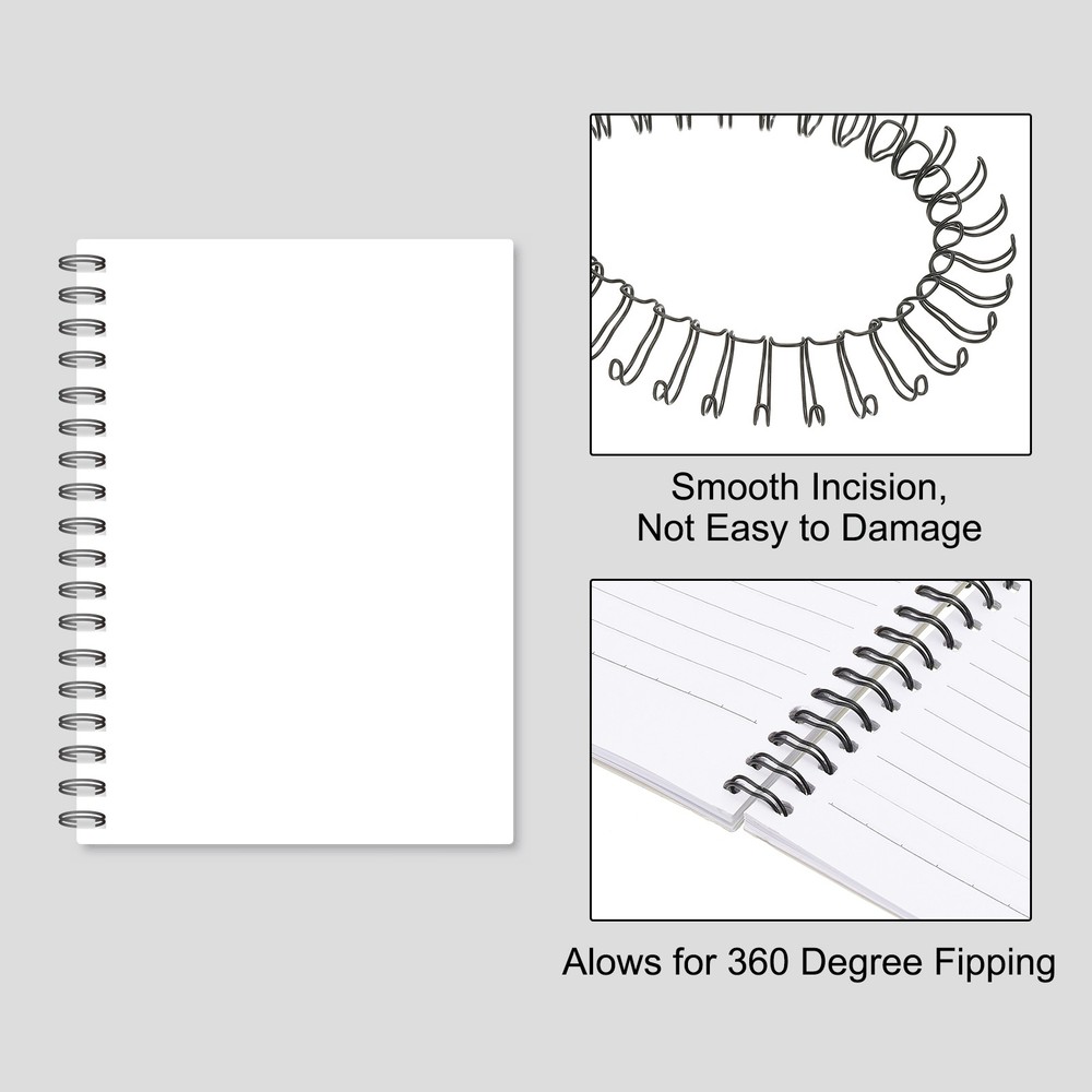 8mm (5/16") Binding Combs, 100 Pcs 40 Sheet Pitch 32 Ring, Silver