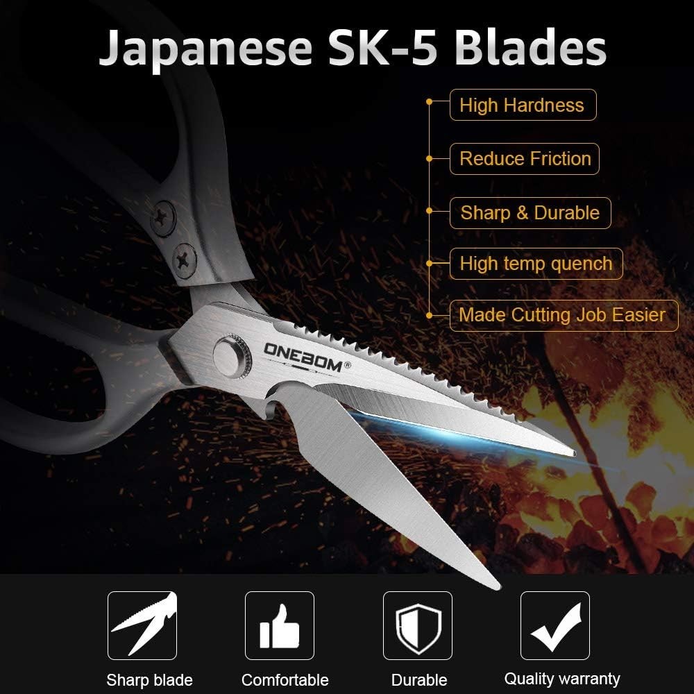 Kitchen Shears 2 Pack,Multi-Function Kitchen Scissors Heavy Duty Sharp 304 St...