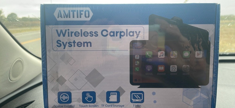 Wireless CarPlay Android Auto 7" Car Stereo QLED DSP Double DIN + Camera Bundle