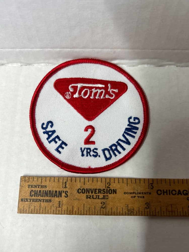 Vintage Tom’s Peanuts Cloth Patch Safe 2 YR. Driver