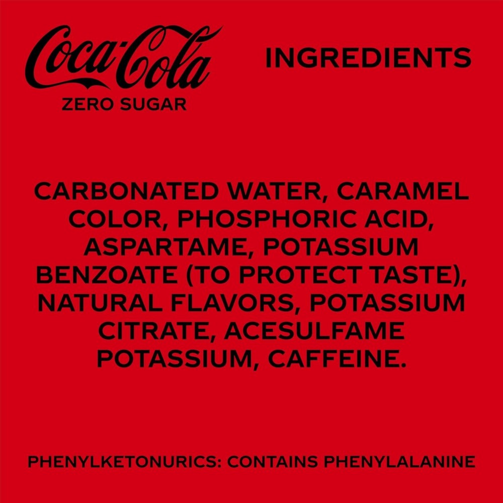 Coca-Cola Zero Sugar, 12 Pack Cans - Refreshing Zero-Calorie Soda Delight