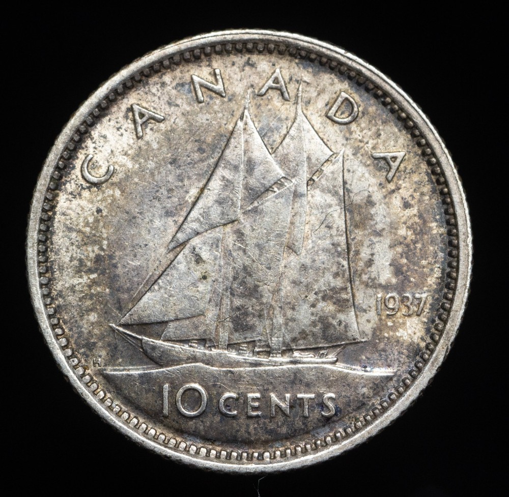 1937 - Canada - 10 cent silver coin - Canadian dime