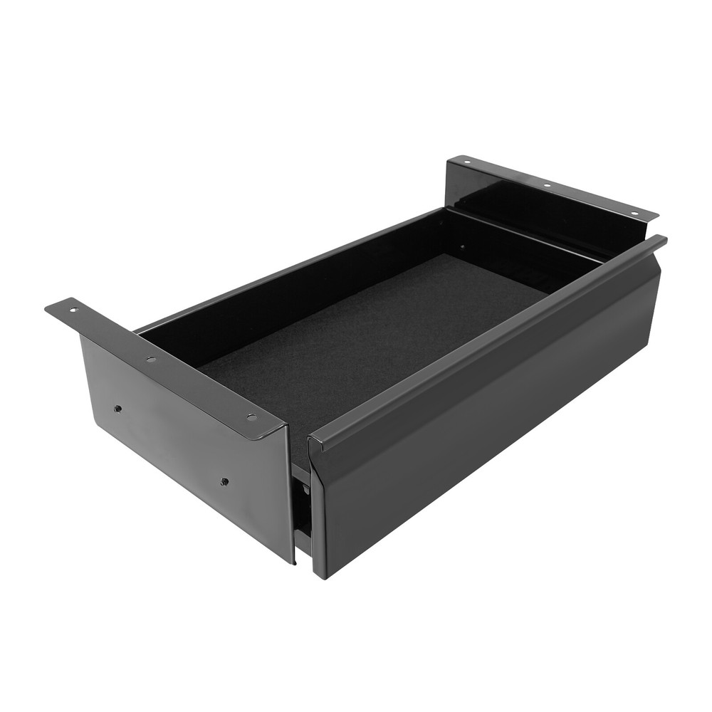 Under Desk Mounted Sliding Pull-out Storage Drawer with Built-in Power Strip