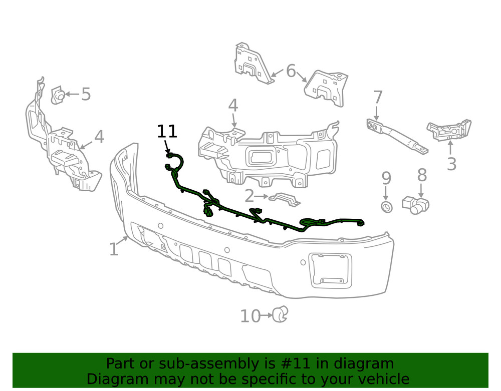 Genuine GM Front Object Alarm Sensor Wiring Harness 23362180