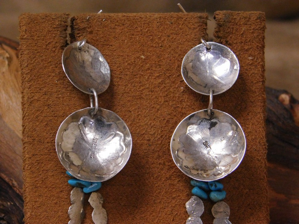 Sterling Silver Turquoise Dangle Hook Earrings