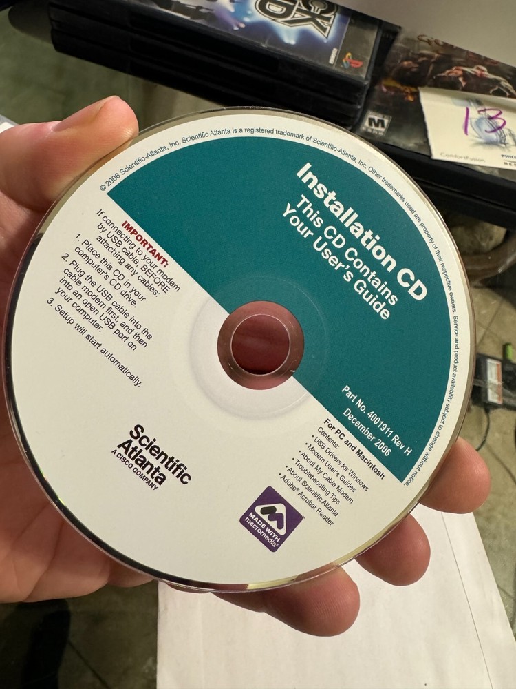 🐣EASTER $ Scientific Atlanta Installation PC Software 2006 Disk Only w/shipping