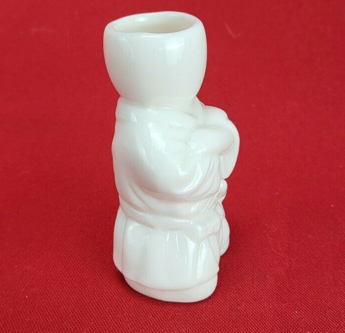White Sitting Samurai Porcelain Candle Holder with Folded Arms