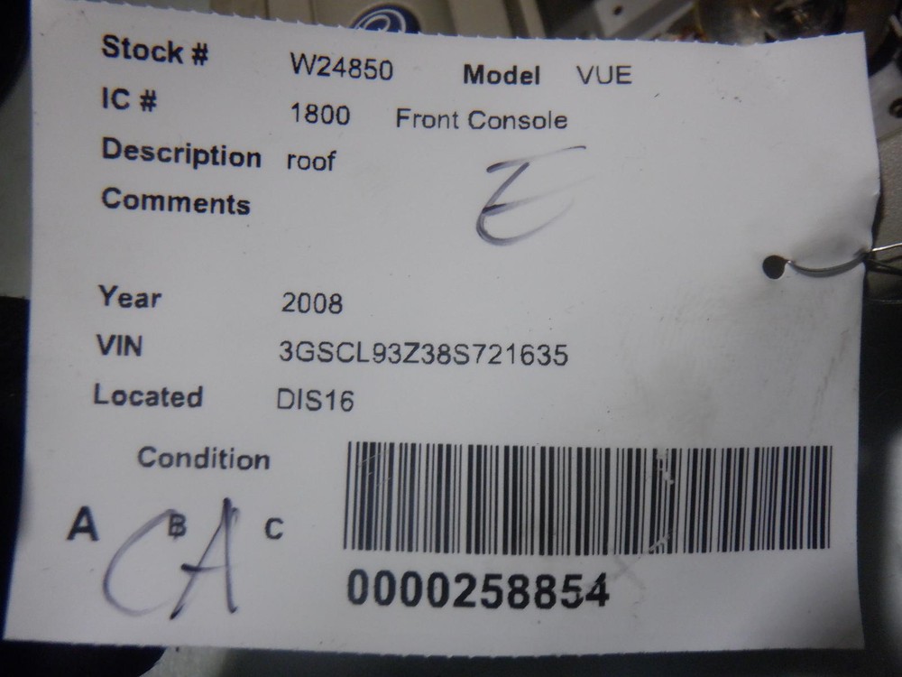08 SATURN VUE Front Console roof