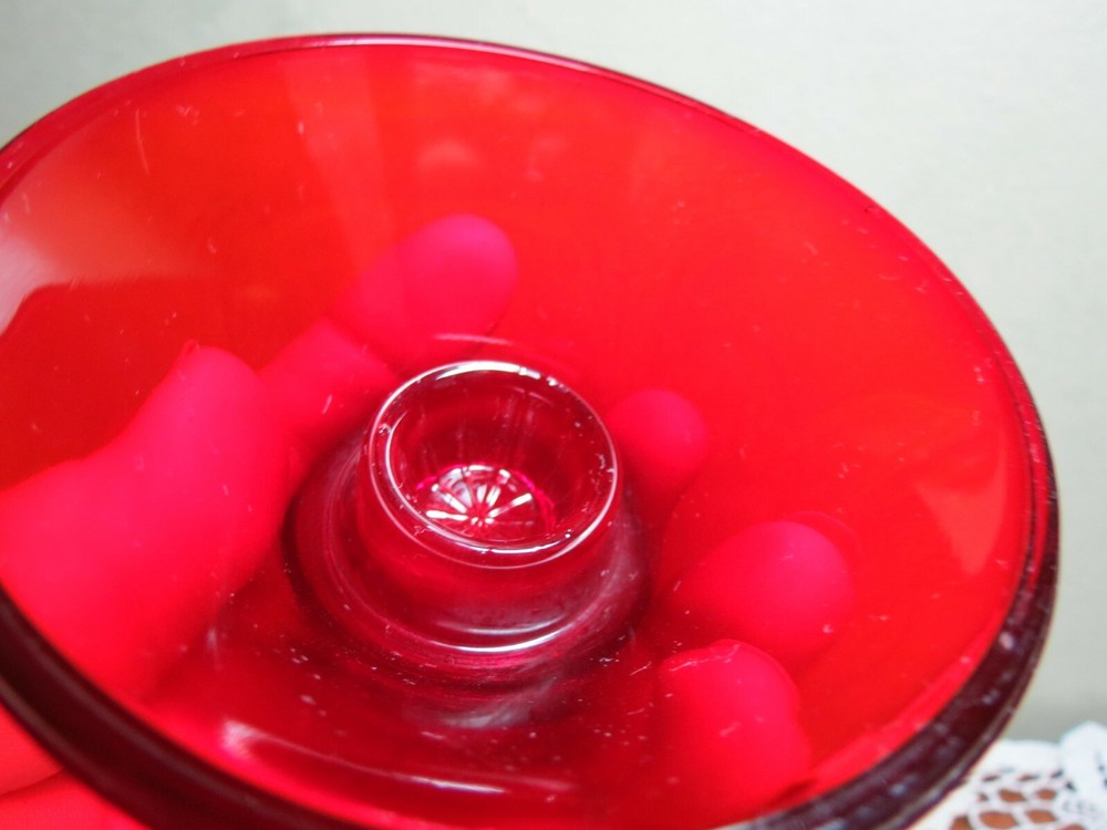 2 Anchor Hocking Ruby No 581 Candleholder reversible style