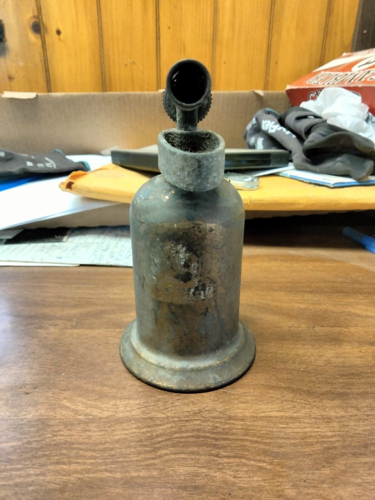 Vintage Industrial Small Brass Blow Torch Tool 7"