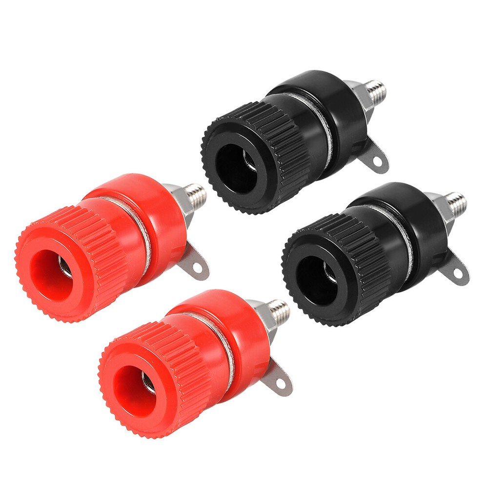 2 Pairs Binding Post Terminal Power Amplifier Connector Banana Plug Socket