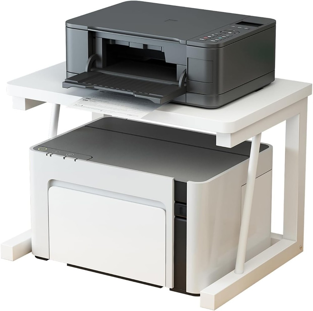 Desktop Printer Stand 2-Tier Wood Rustic Printer Shelf 3D & Laser Printer