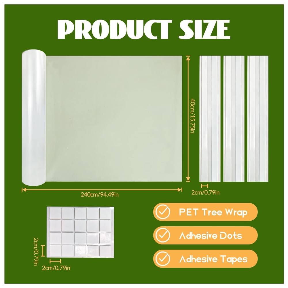 Iguana Tree Wrap Thick PET Trunk Protector 94.5x15.75in AntiClimb Guard