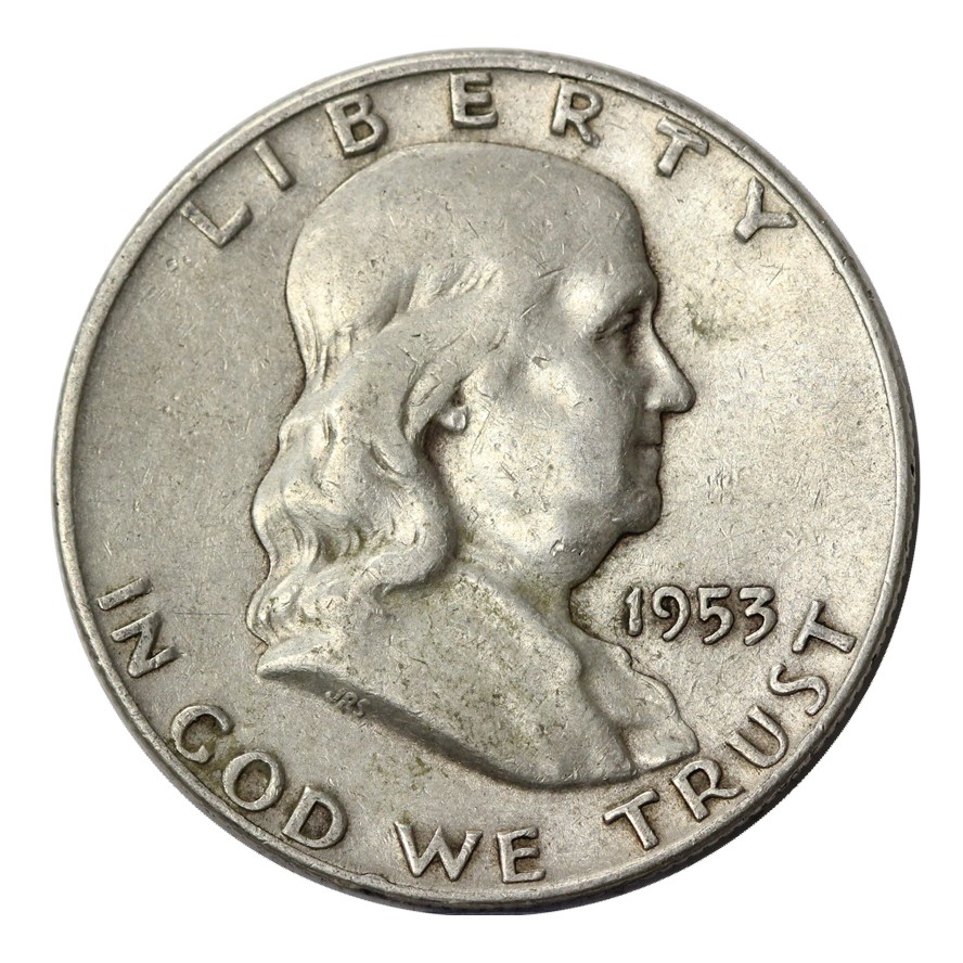 $10 Face, Franklin Half Dollar 50c - 90% silver - (20 pcs)