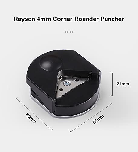 Rayson CRP4MMBK-US Corner Rounder Punch, 4mm Cutter Tool, Black white