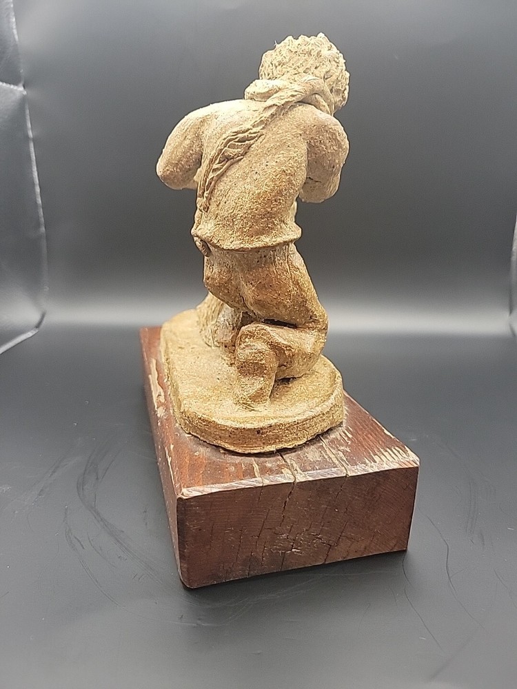 Boy And Dog Clay Sculpture