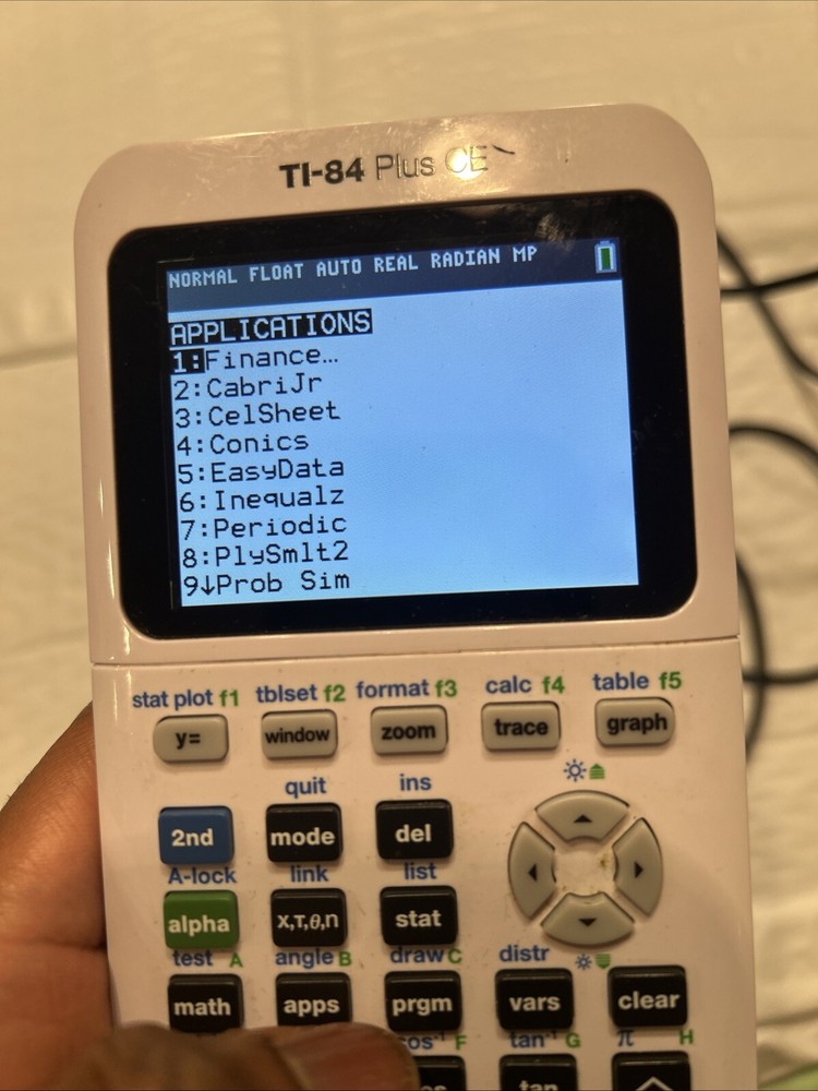 Texas Instruments TI-84 Plus CE White Graphing Calculator Tested W Case Cable