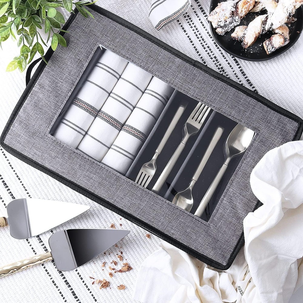 Flatware & Utensil Storage, Durable Silverware Storage Grey