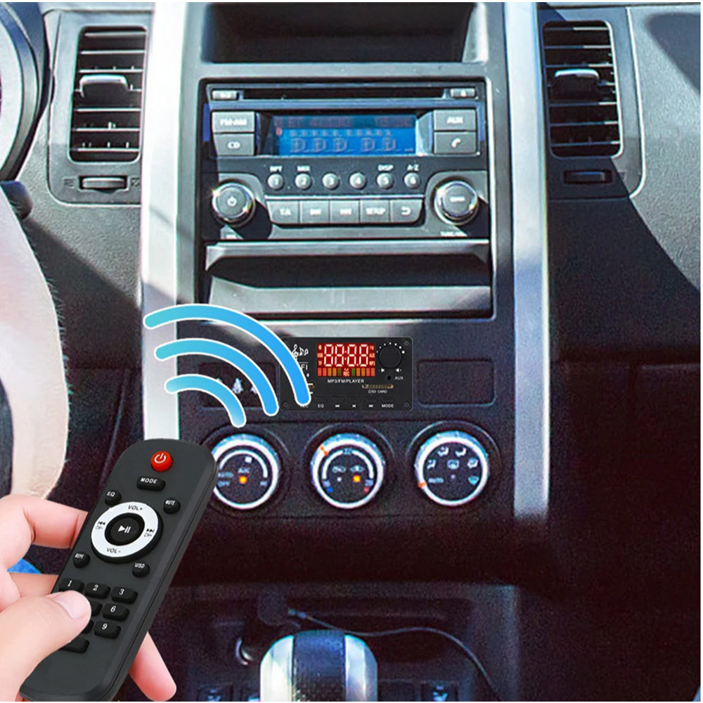 Car FM Radio Module Bluetooth 5.0 MP3 Decoder Board USB TF Audio Player 7-22V