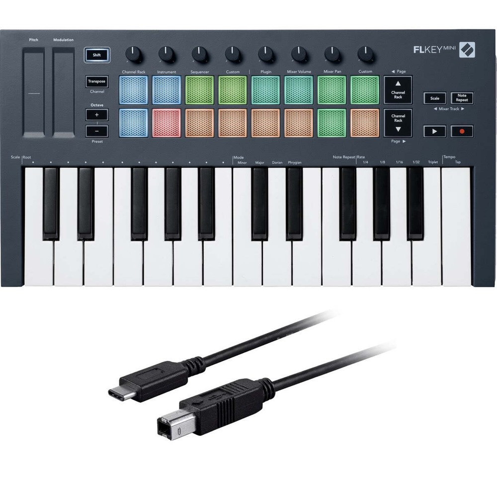 Novation FLkey Mini USB-MIDI Keyboard Controller for FL Studio CABLE KIT