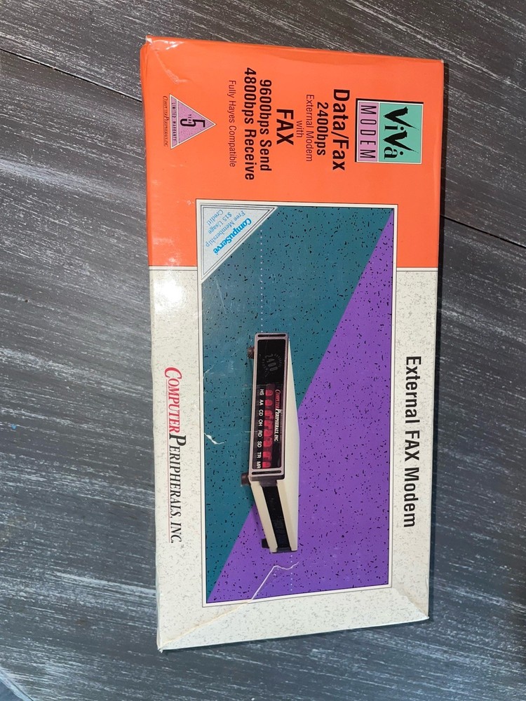 New vintage ViVa external fax modem by Computer Peripherals, Inc.