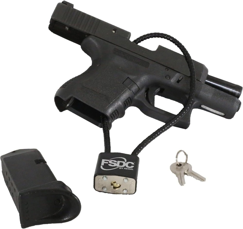 15" Gun Cable Lock - Scratch-Resistant with 2 Keys & Multi-Firearm Compatibility