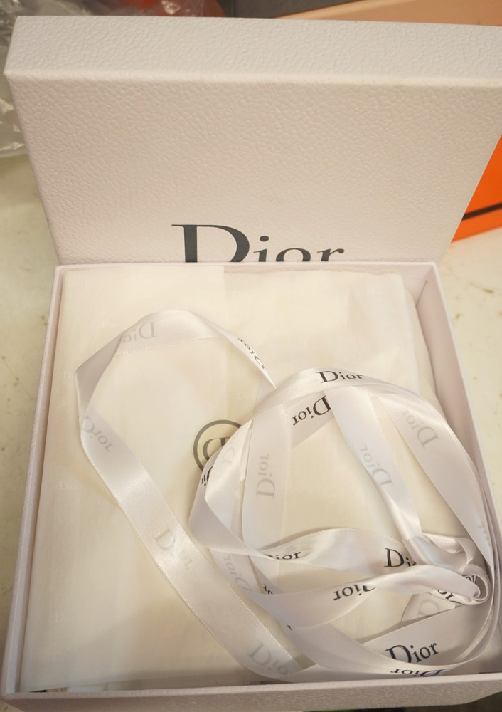 Dior White Gift Box SET (3) With Bow, Tissue, Ribbon