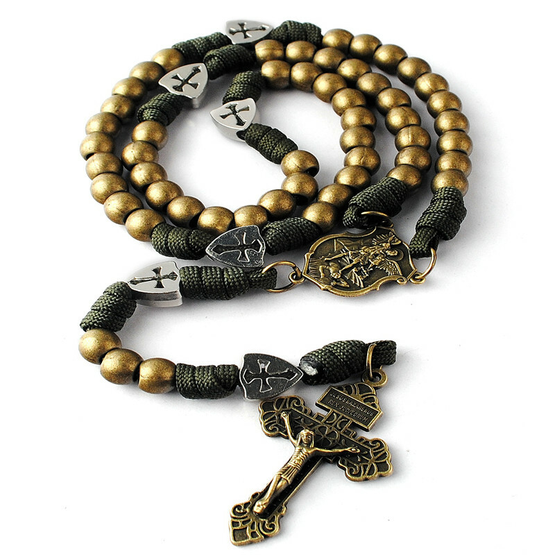 Bronze Paracord Rosary ( Rugged )