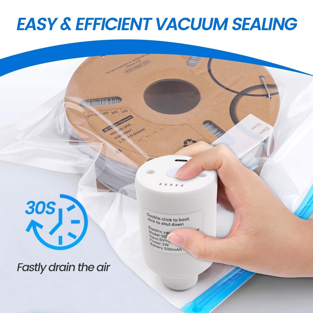 3D Print Filament Storage Bag Vacuum Kits