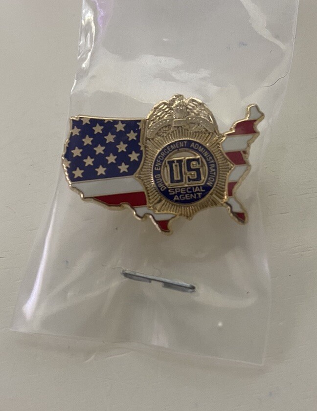 US Drug Enforcement Administration Lapel Pin - Map