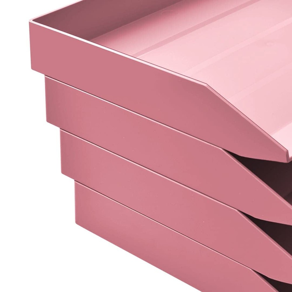 Stackable Letter Tray Single Side Load, Plastic, Desktop File Organizer (Soli...