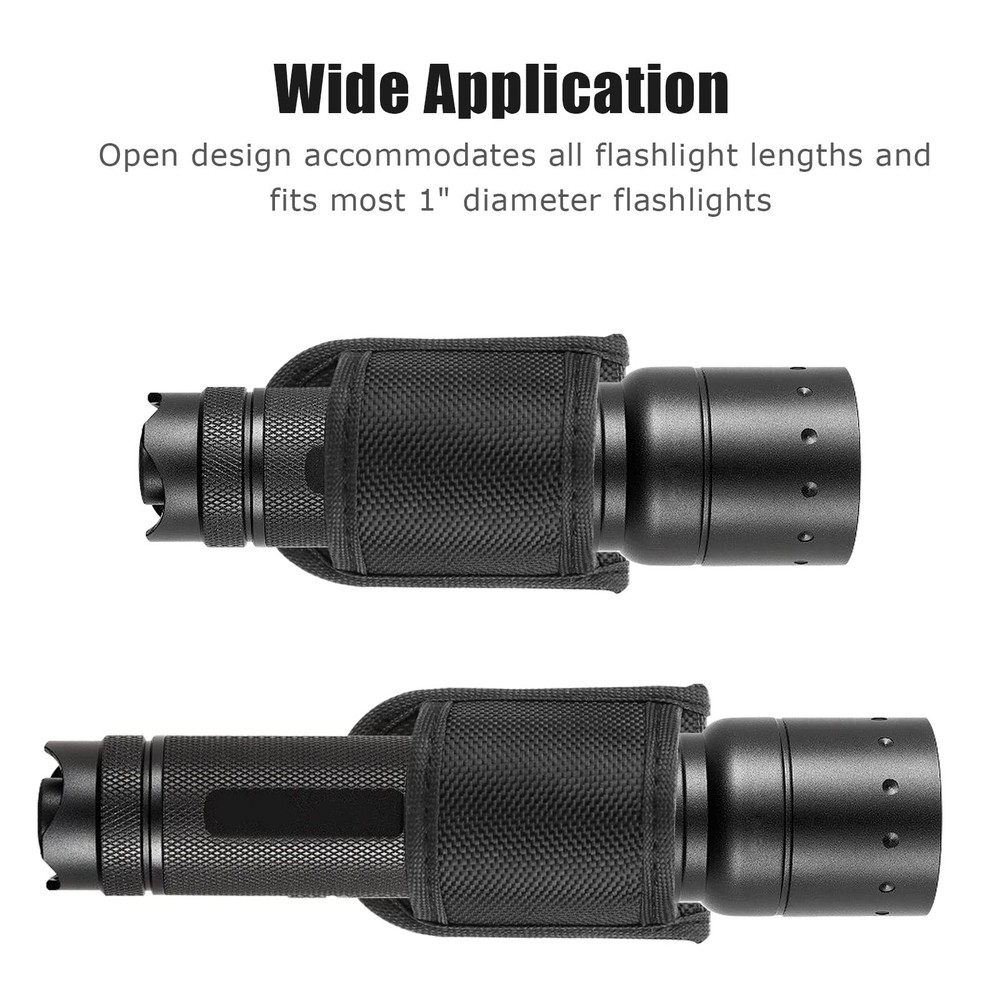 Flashlight Holster for Duty Belt, Open Top D Cell Compact Light Holder Case, ...