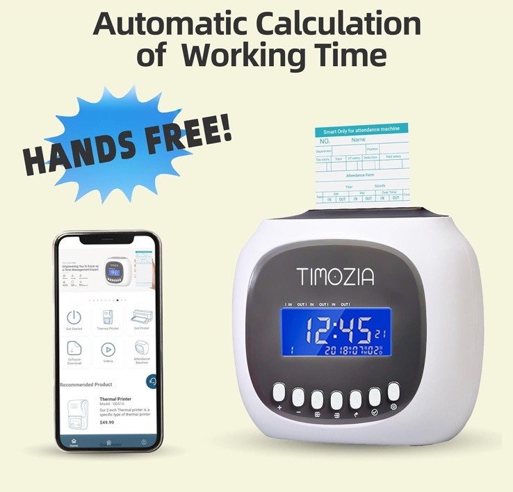 TIMOZIA Time Clock Passcode Align Time Card Machine Card Packs NO INK INCLUDED