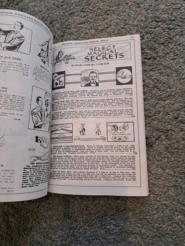 500 Tricks Douglas Magicland 1957 Magic Catalog
