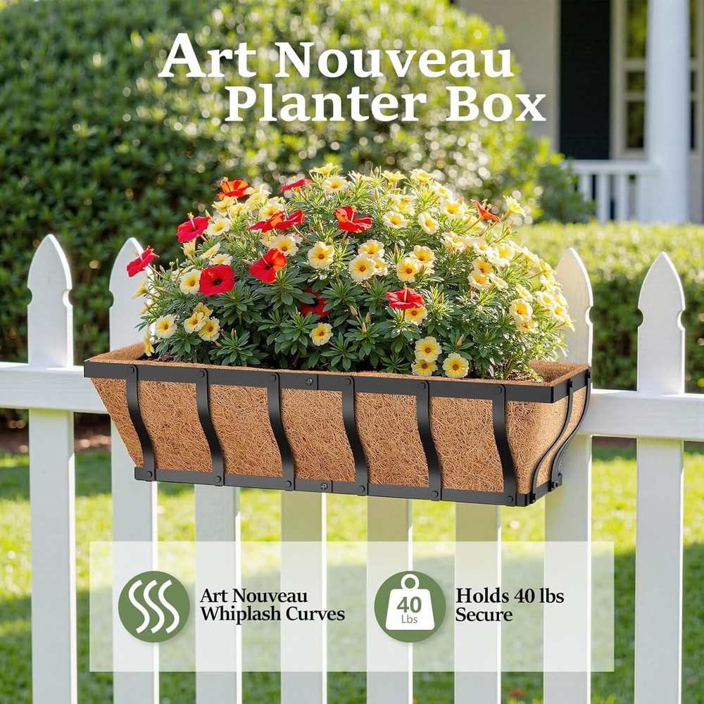 Railing Planter Boxes Heavy Duty Window Box Planters Adjustable Balcony Planters