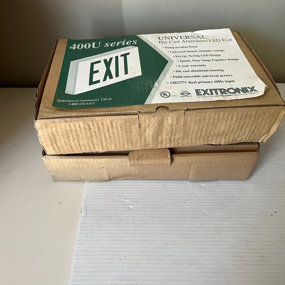 Exitronix 400U Series Die-Cast Aluminum Exit Sign Double Sided SINGLE