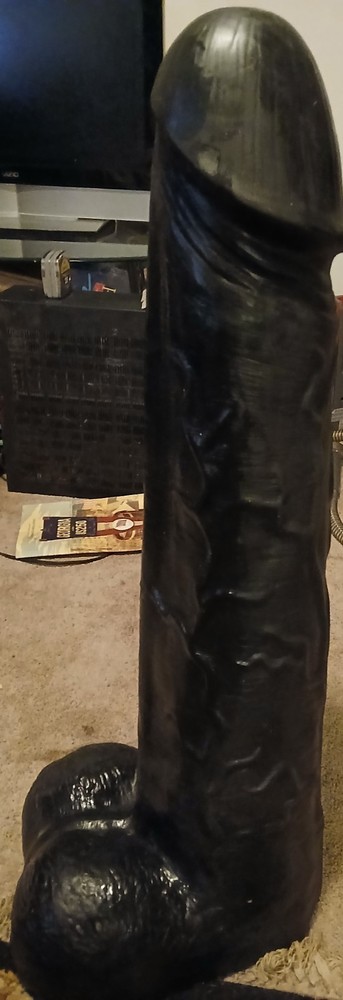 35" black rubber penis