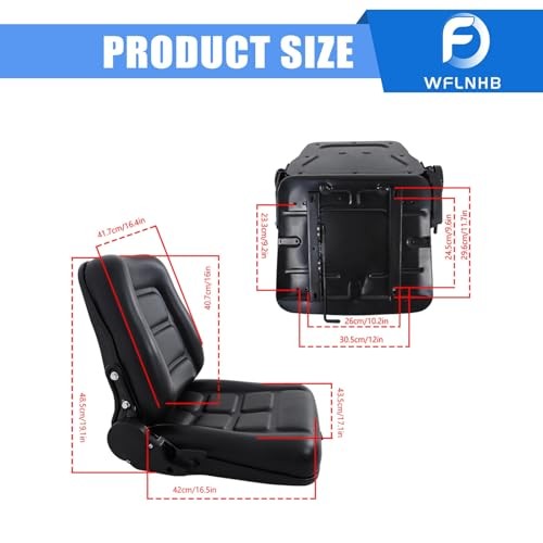 Universal Adjustable Folding Forklift Truck Seat, with Slide Rail Replacement