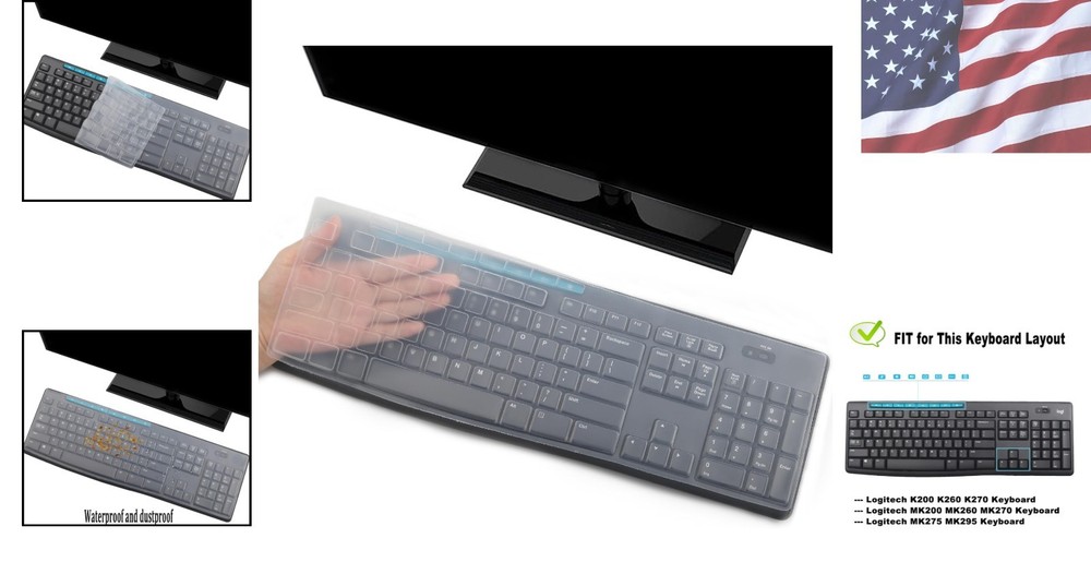 Reusable Silicone Keyboard Protector for Logitech MK275 MK270 - Scratch Resitant