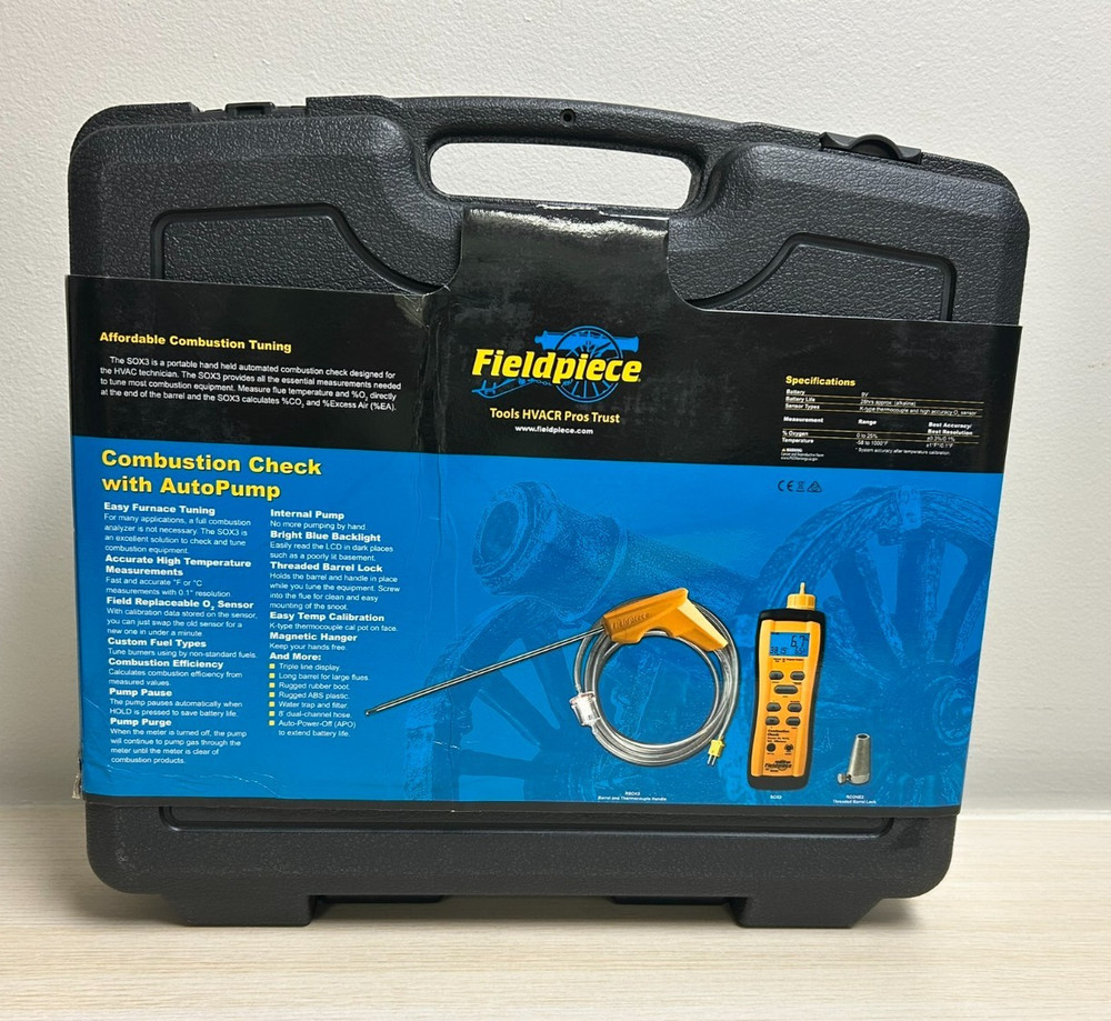 Fieldpiece SOX3, Combustion Check Meter